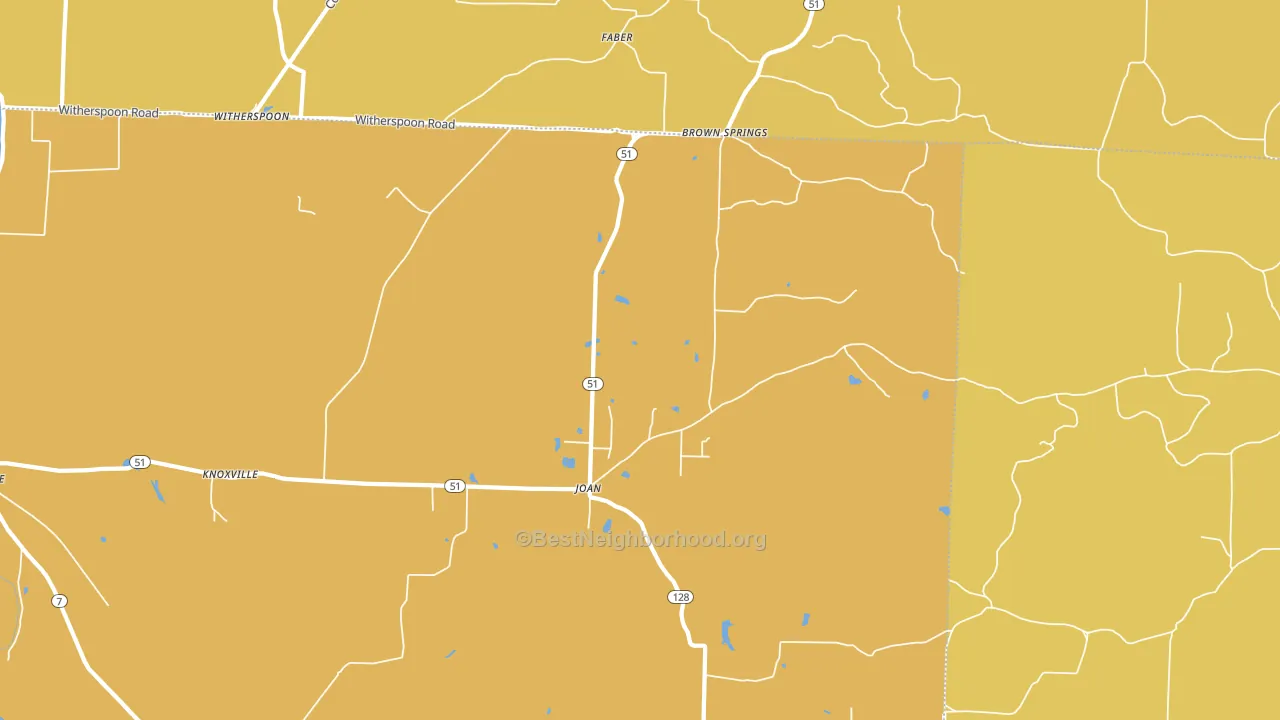 Joan, AR block-group voter-turnout map