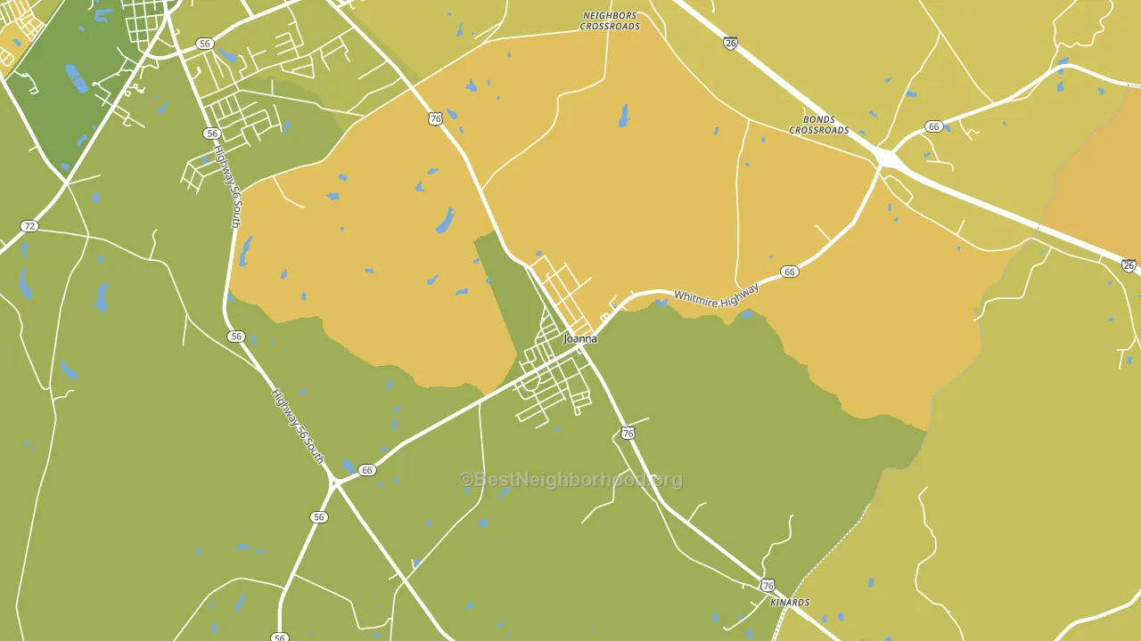 Joanna, SC block-group voter-turnout map