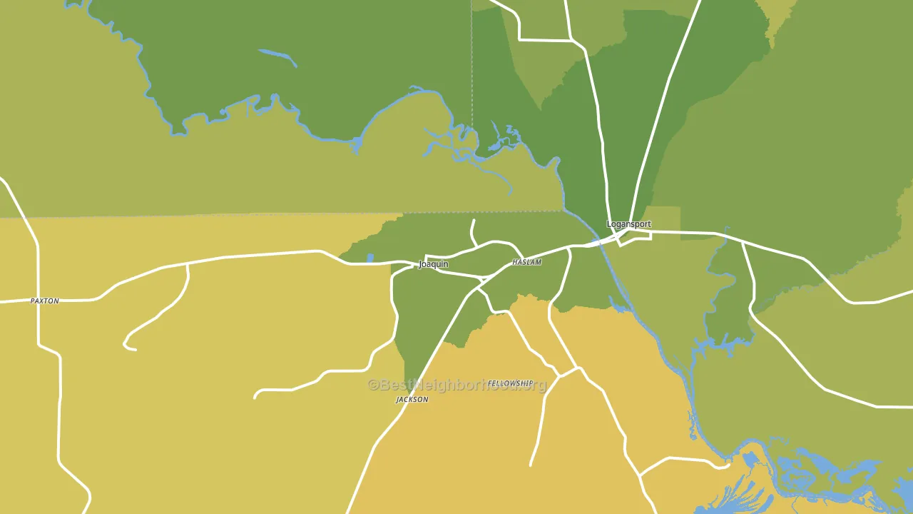 Joaquin, TX block-group voter-turnout map