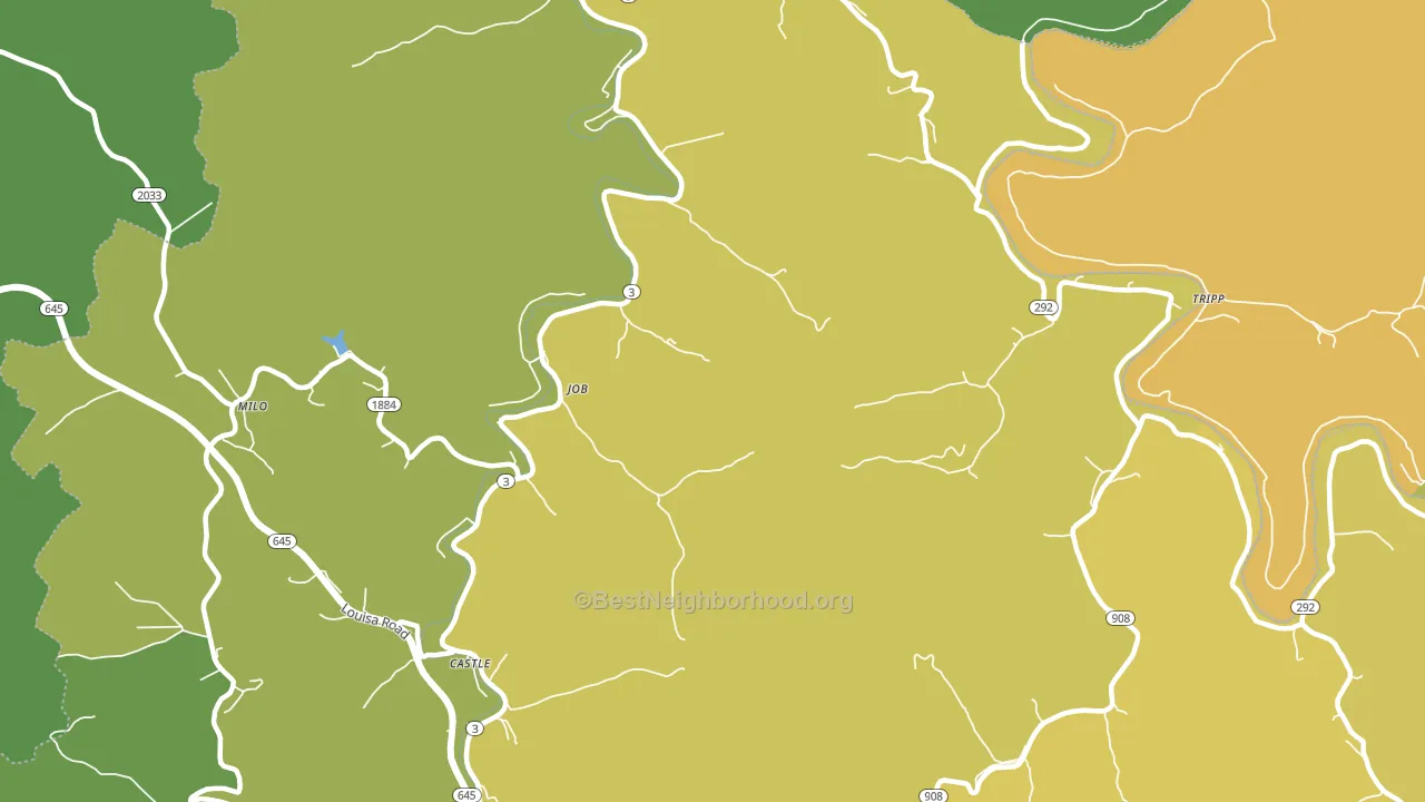 Job, KY block-group voter-turnout map
