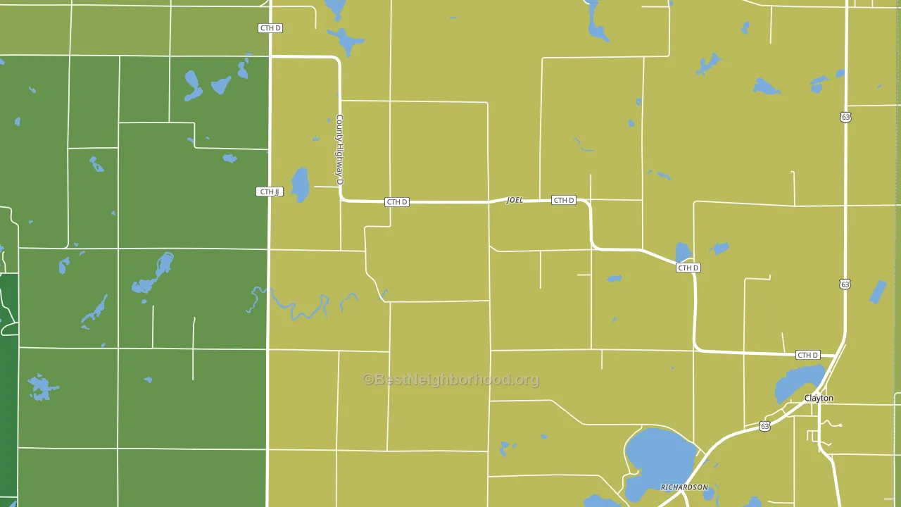 Joel, WI block-group voter-turnout map