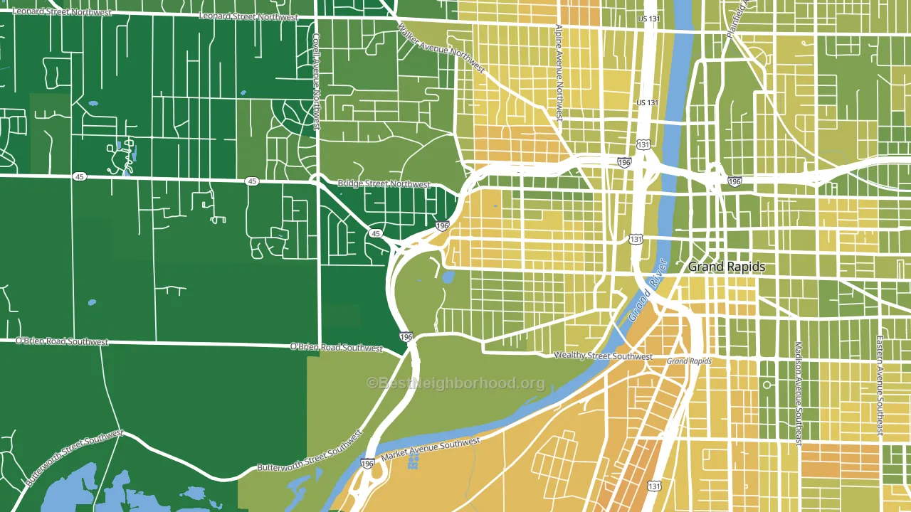 John Ball Park, Grand Rapids, MI block-group voter-turnout map