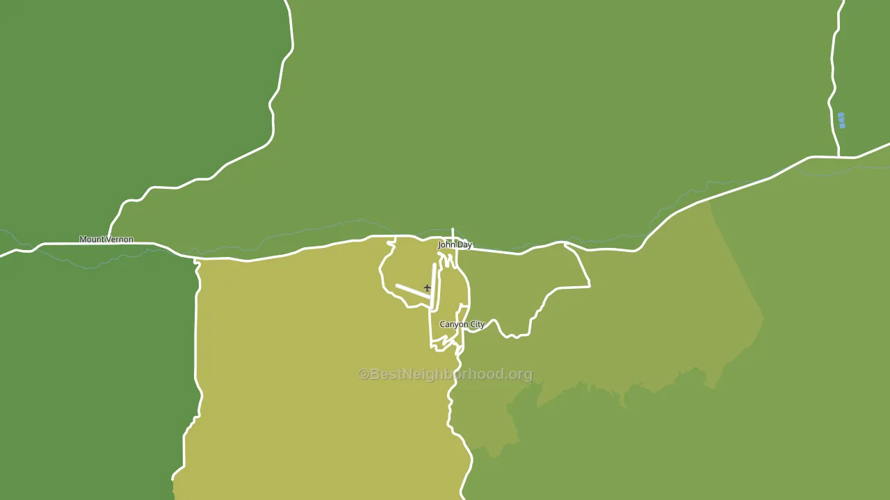 John Day, OR block-group voter-turnout map