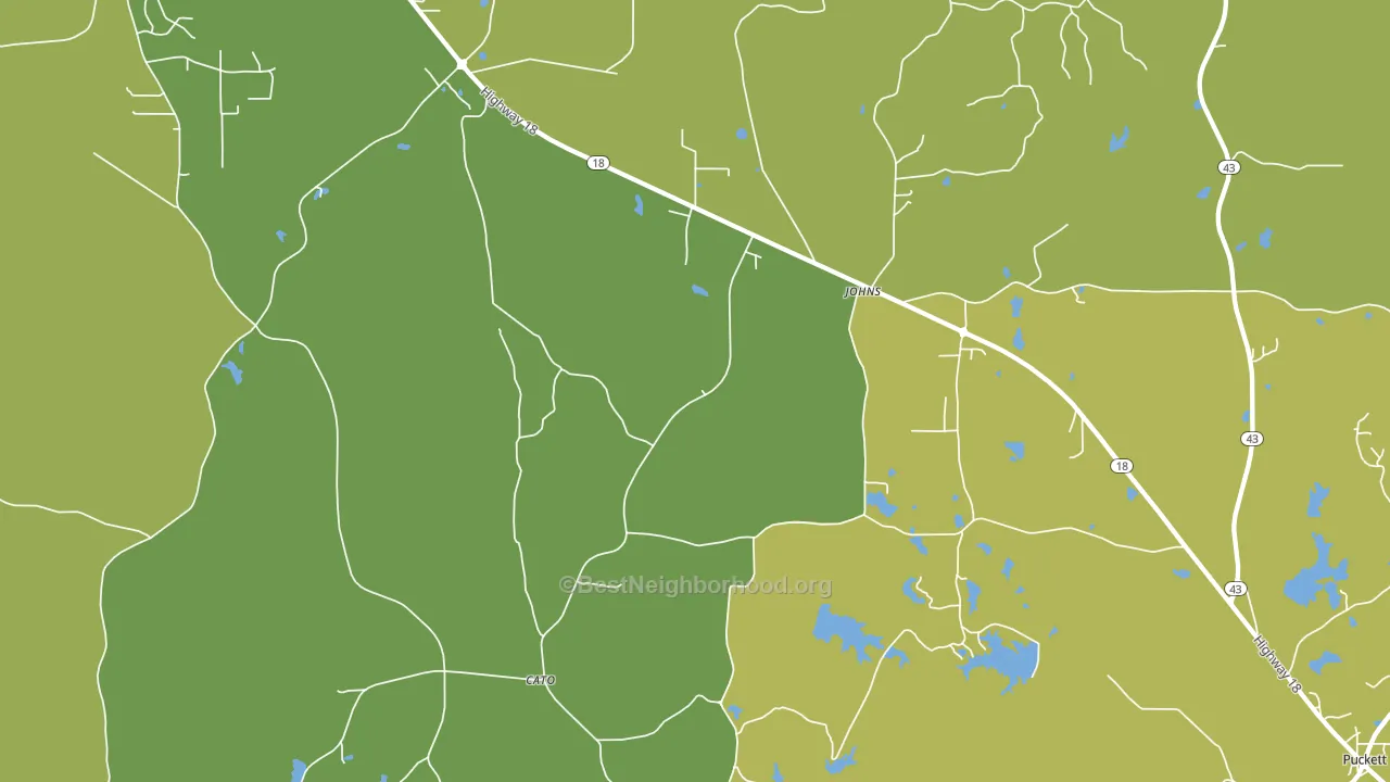 Johns, MS block-group voter-turnout map