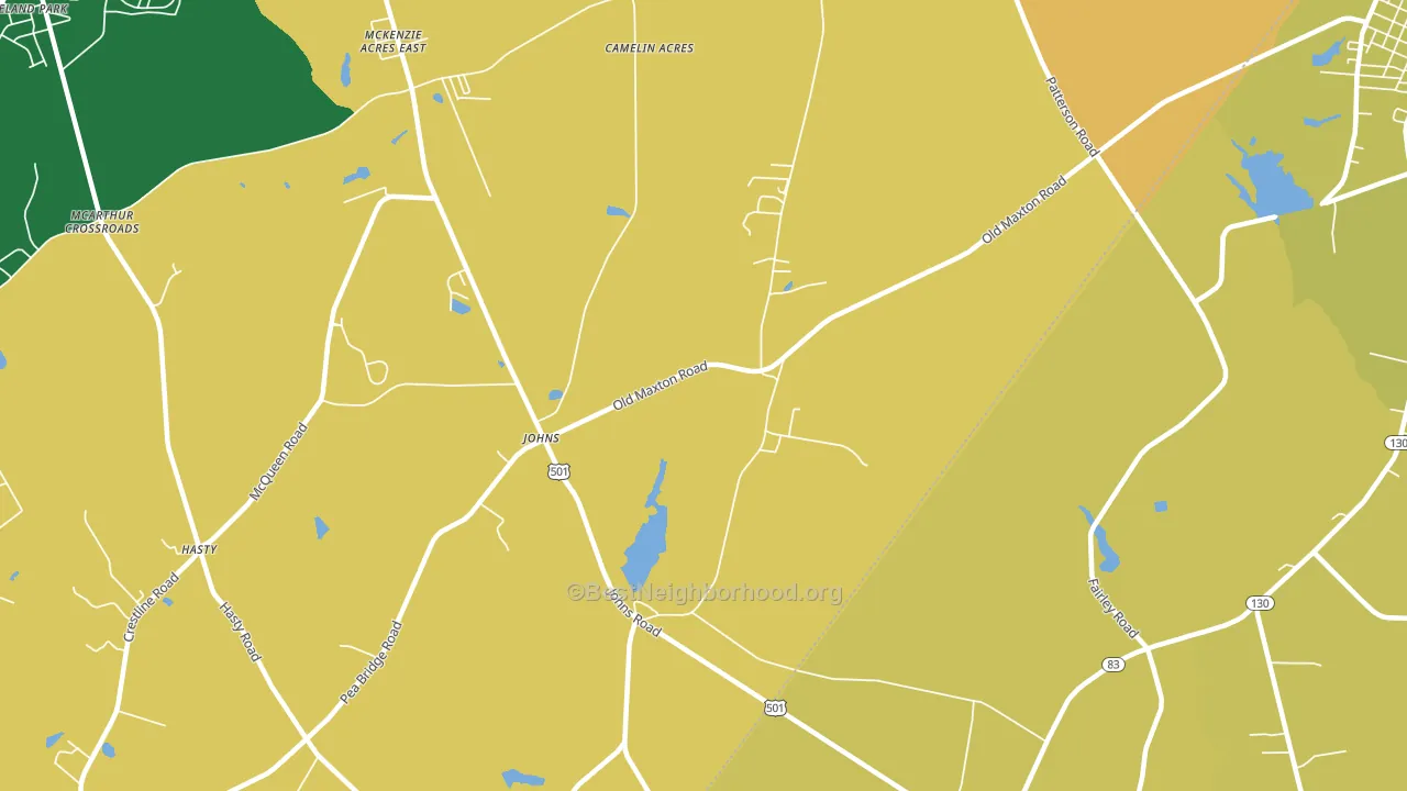 Johns, NC block-group voter-turnout map