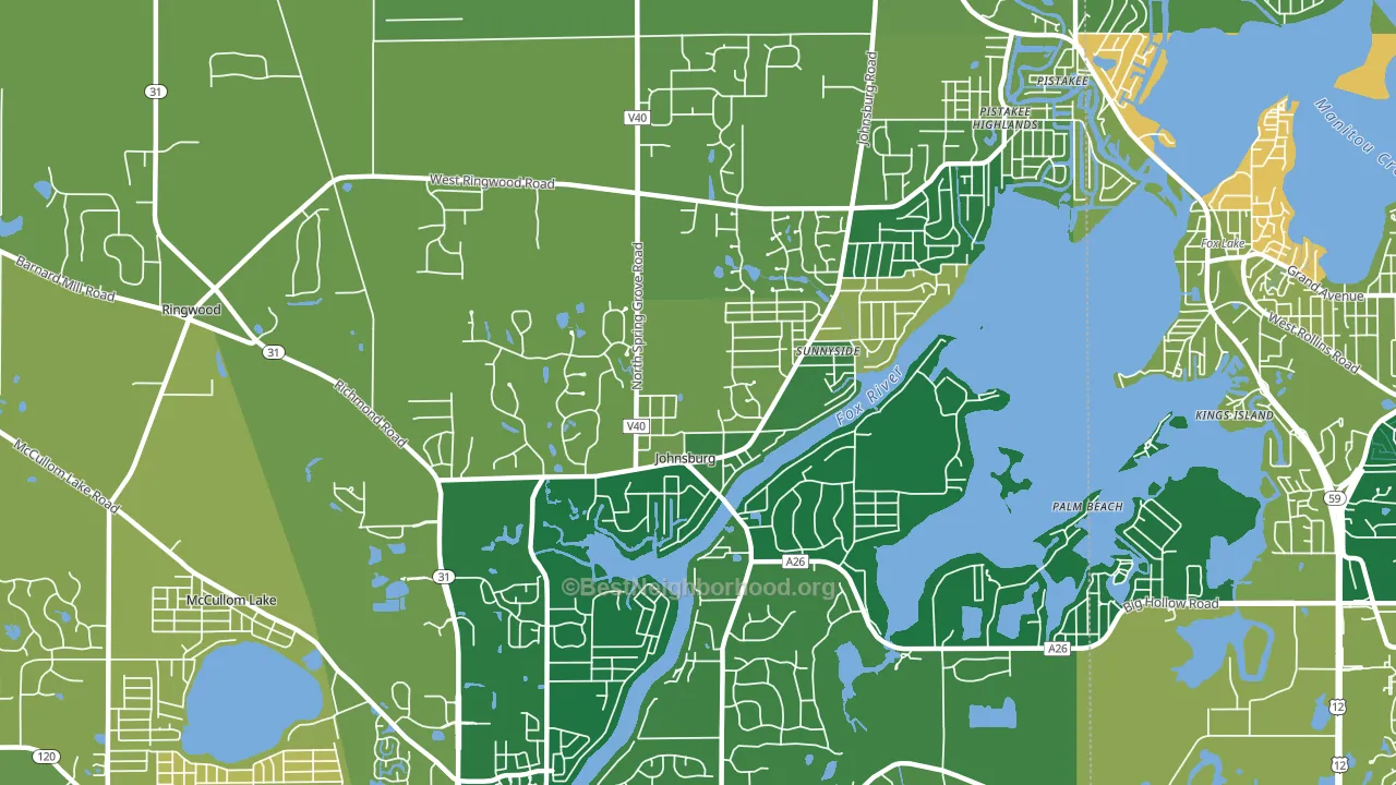Johnsburg, IL block-group voter-turnout map