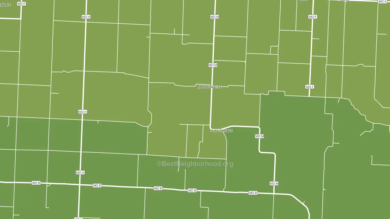 Johnson City, MO block-group voter-turnout map