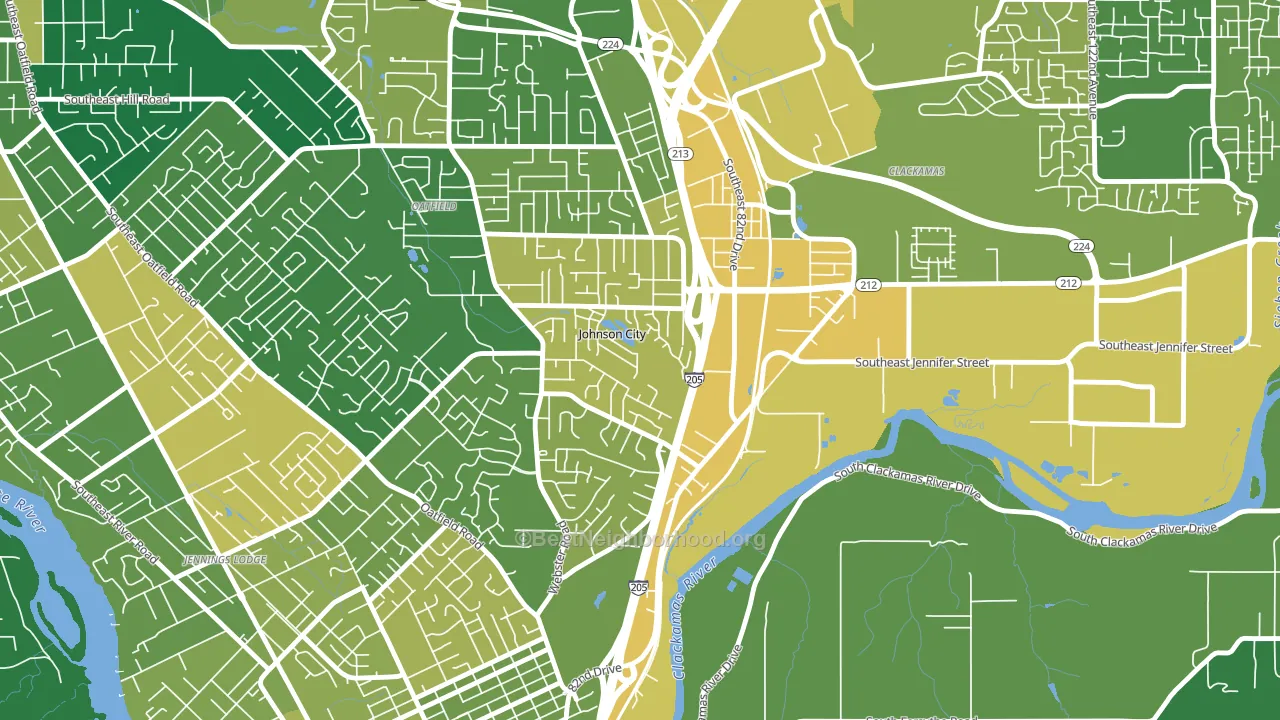 Johnson City, OR block-group voter-turnout map