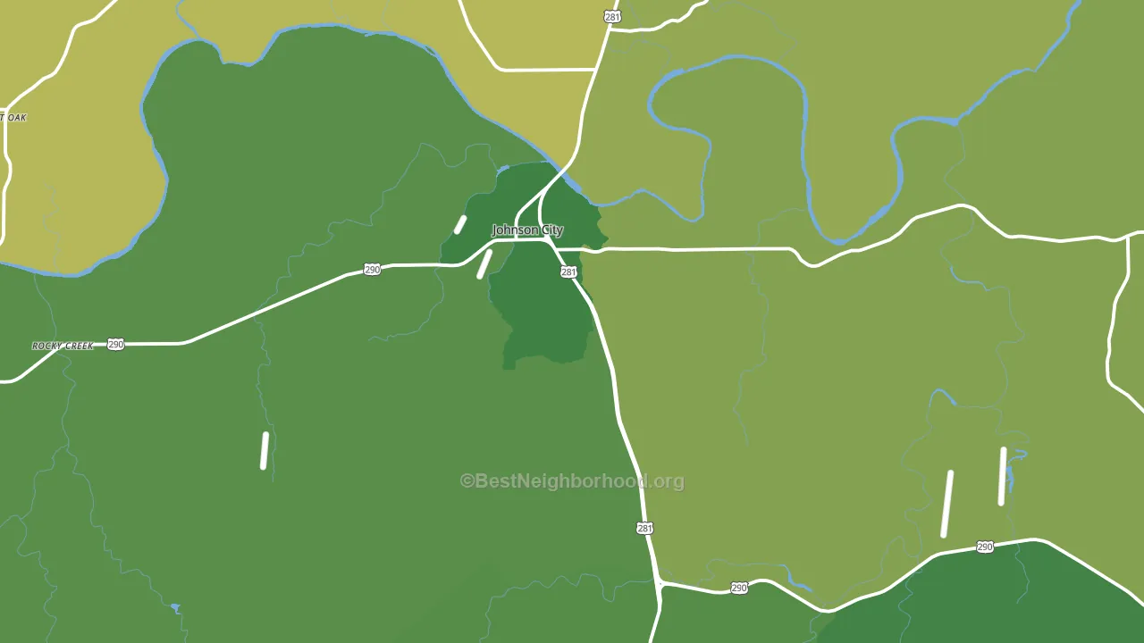 Johnson City, TX block-group voter-turnout map