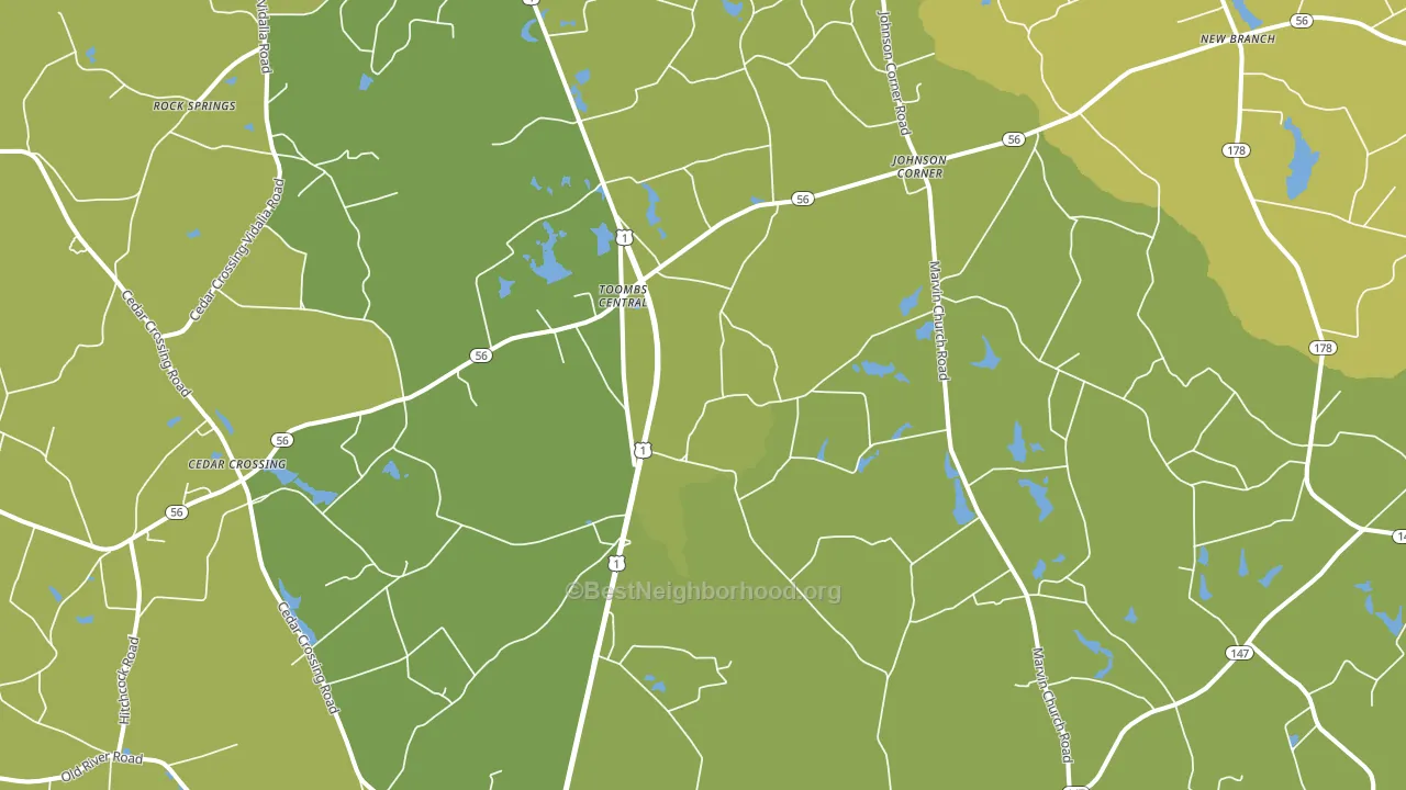 Johnson Corner, GA block-group voter-turnout map