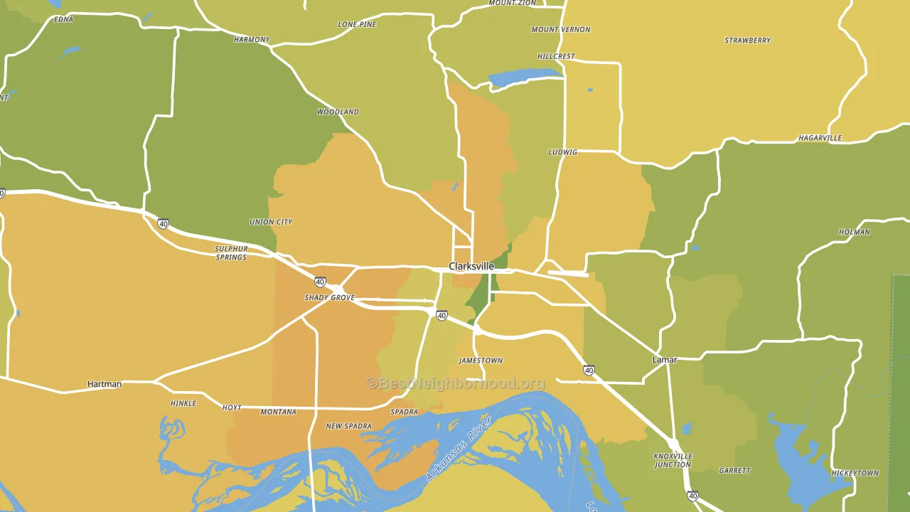 Johnson County, AR block-group voter-turnout map