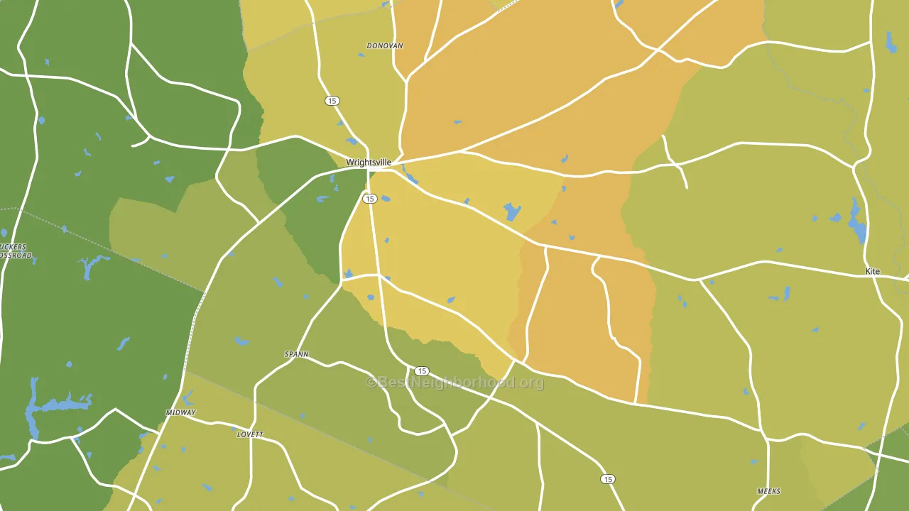 Johnson County, GA block-group voter-turnout map