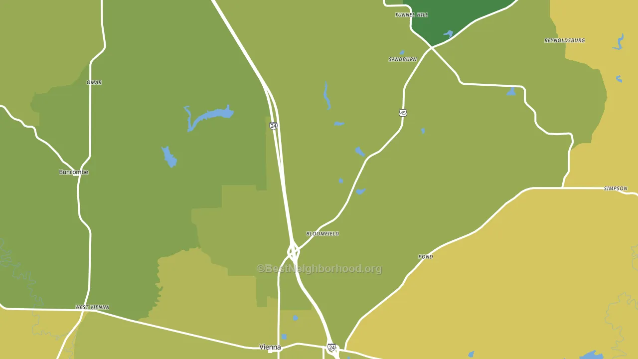 Johnson County, IL block-group voter-turnout map