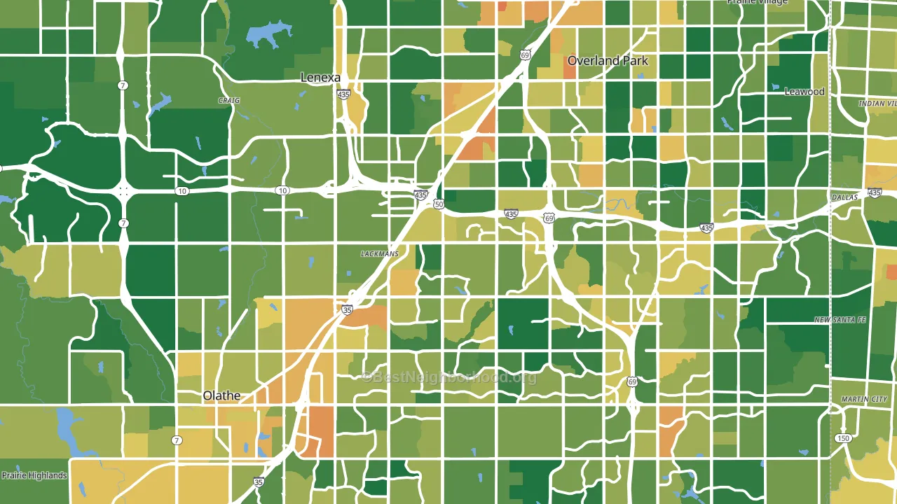 Johnson County, KS block-group voter-turnout map
