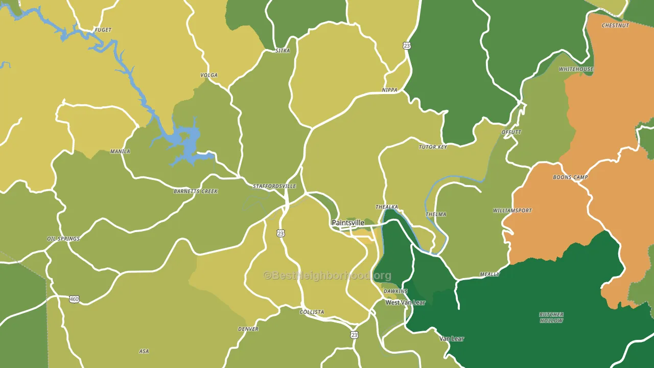 Johnson County, KY block-group voter-turnout map