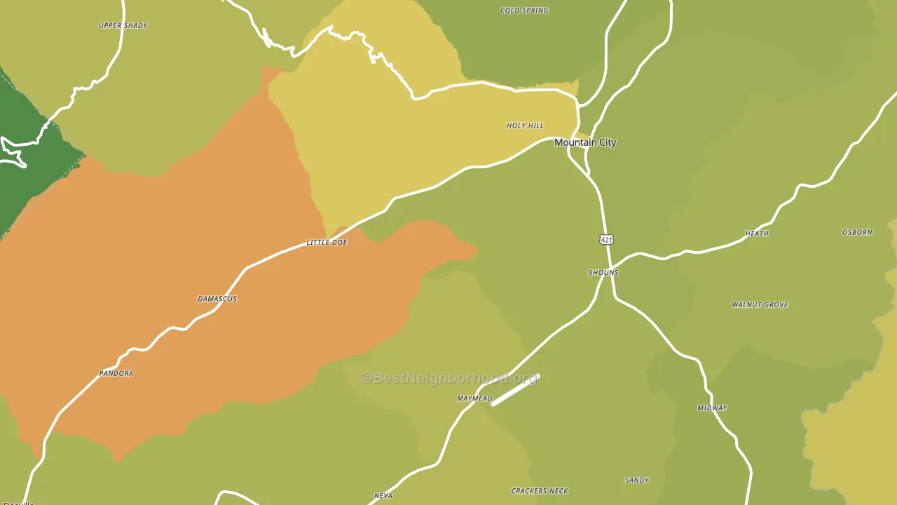 Johnson County, TN block-group voter-turnout map
