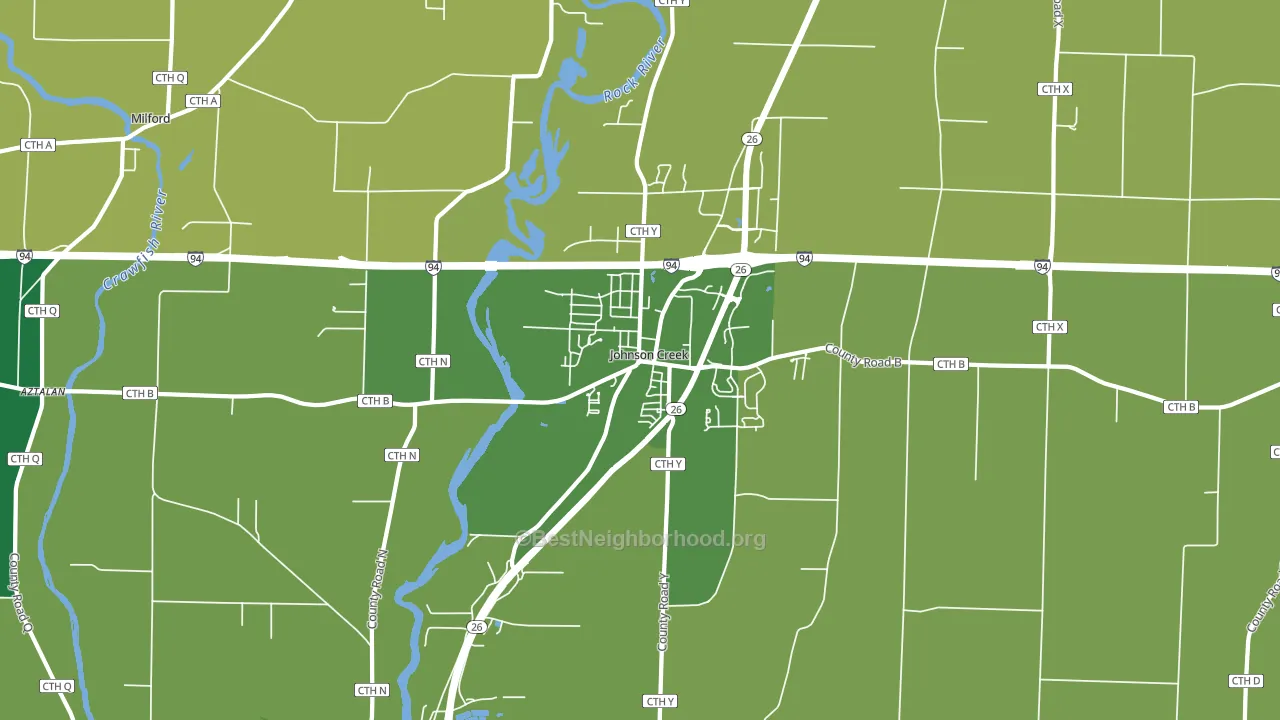 Johnson Creek, WI block-group voter-turnout map
