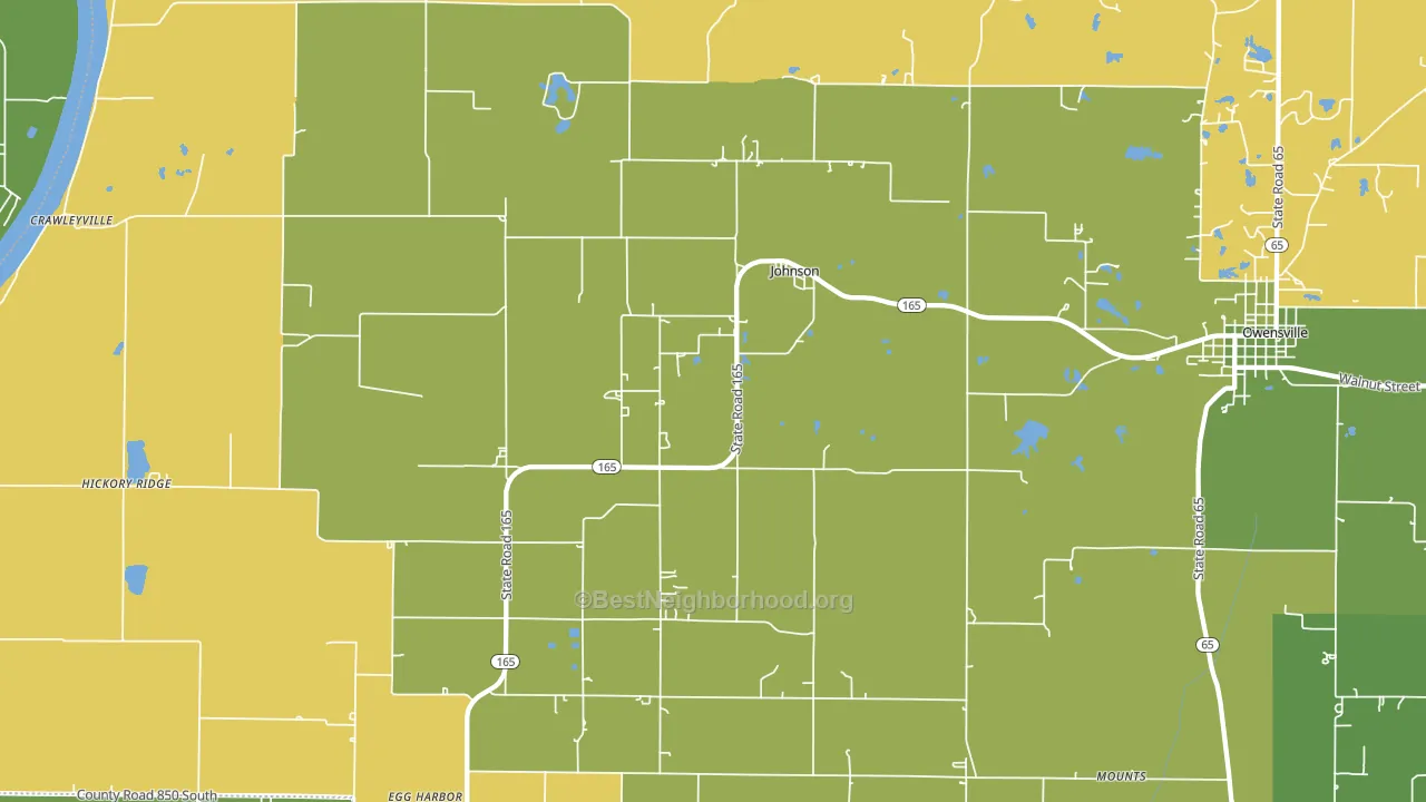 Johnson, IN block-group voter-turnout map