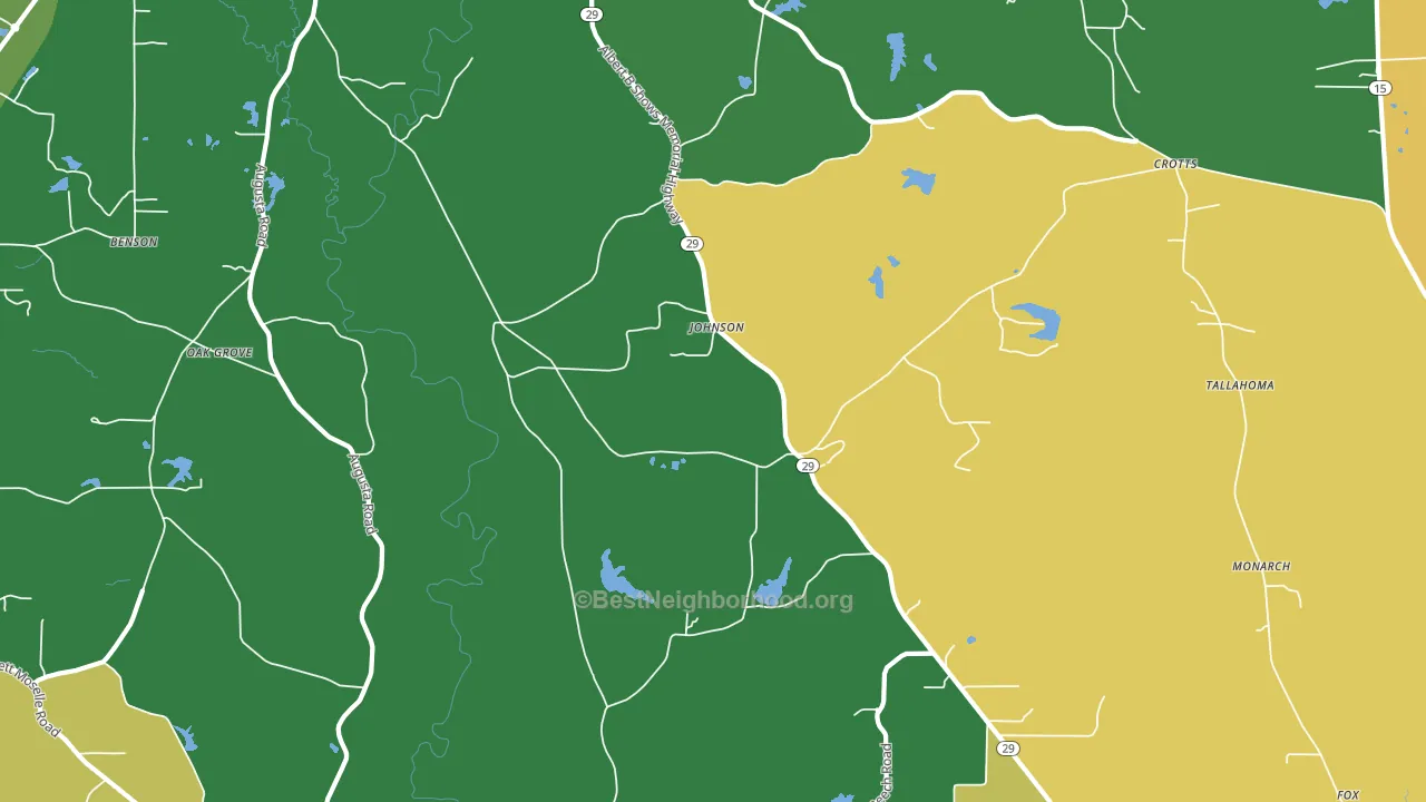 Johnson, MS block-group voter-turnout map