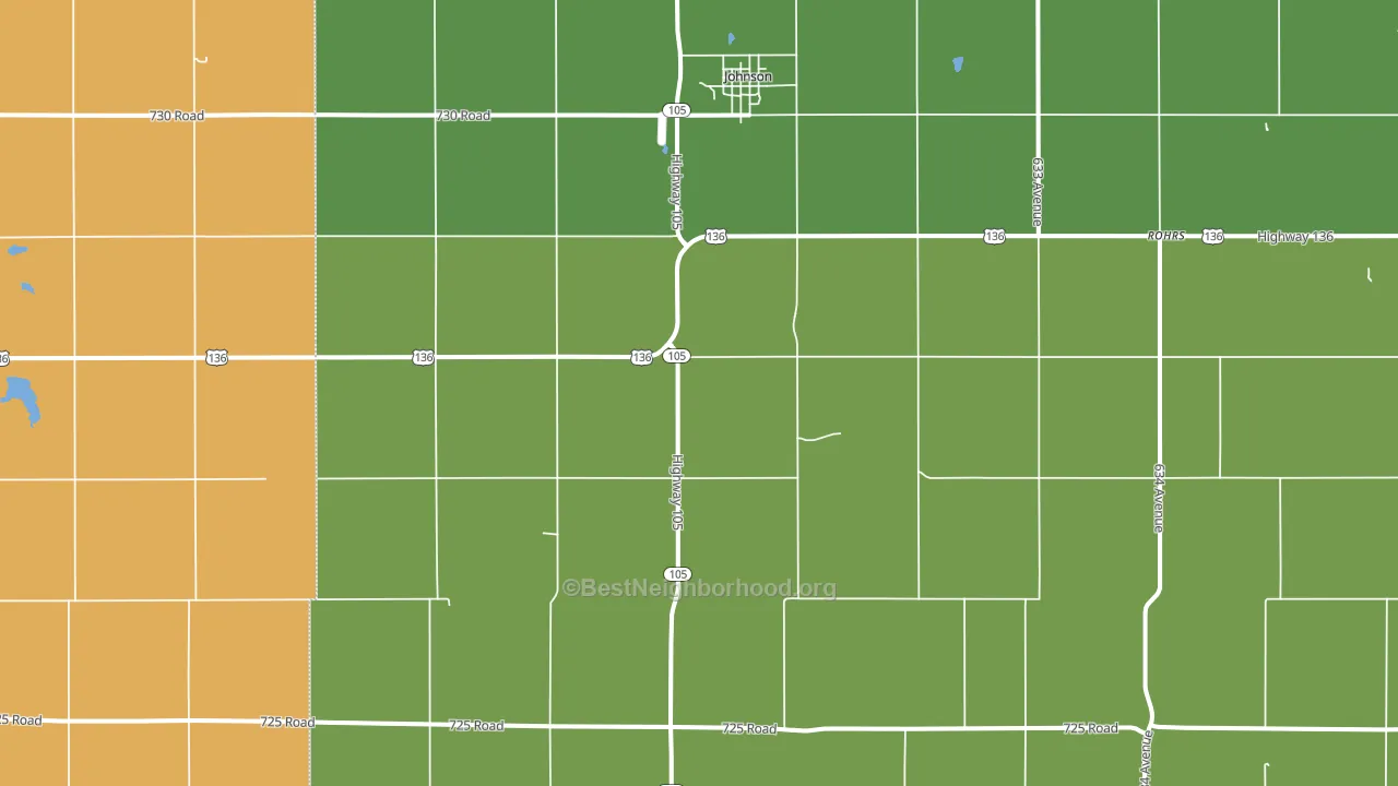 Johnson, NE block-group voter-turnout map