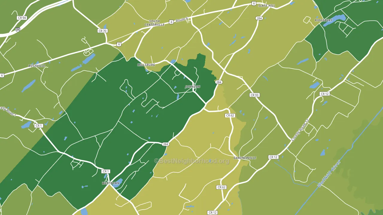 Johnson, NY block-group voter-turnout map