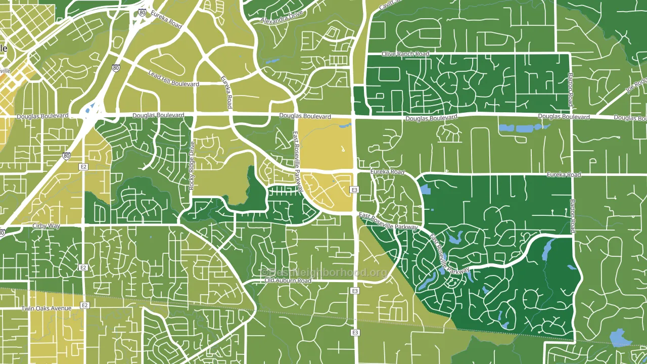 Johnson Ranch, Roseville, CA block-group voter-turnout map