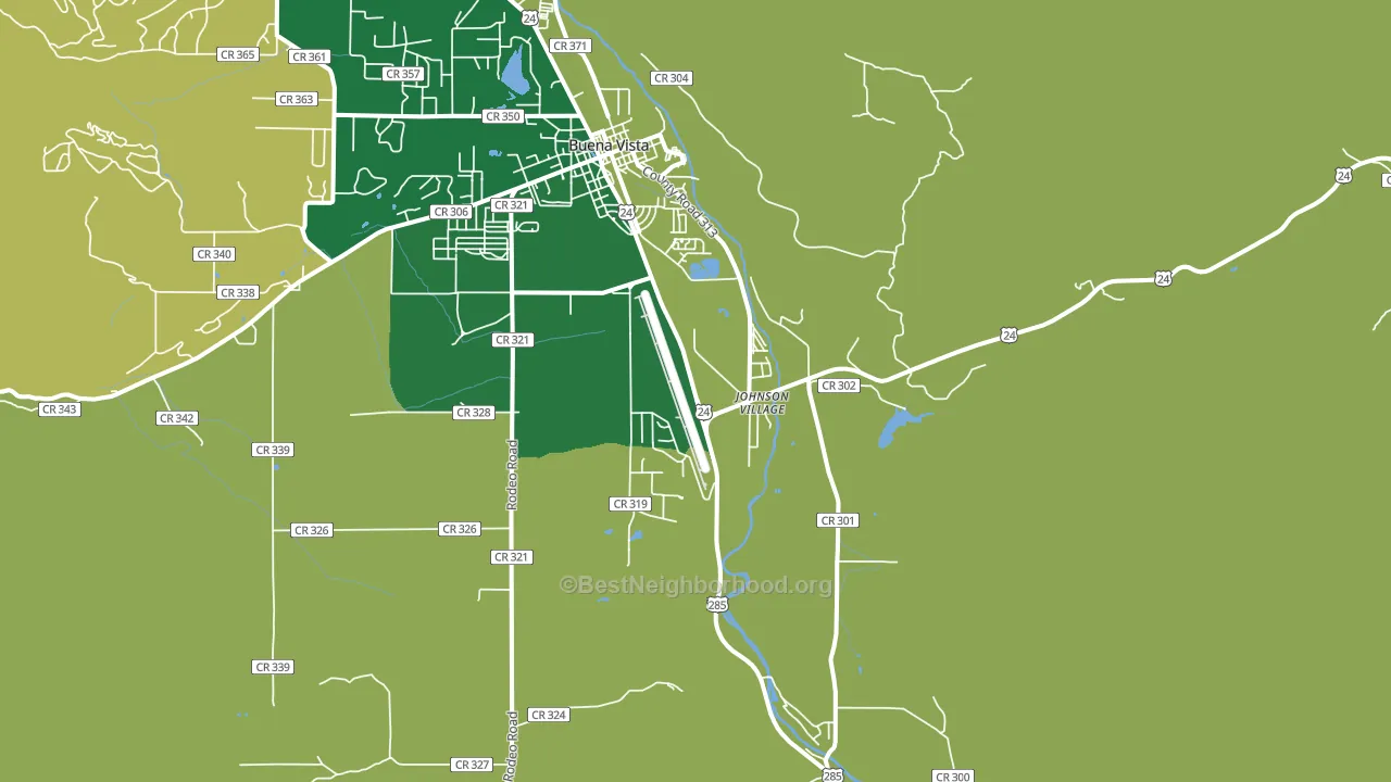 Johnson Village, CO block-group voter-turnout map