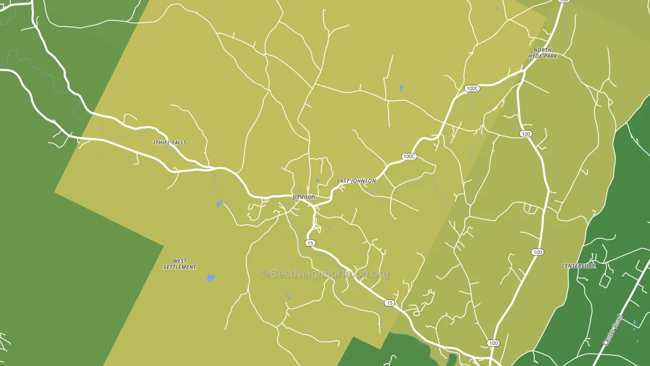 Johnson, VT block-group voter-turnout map