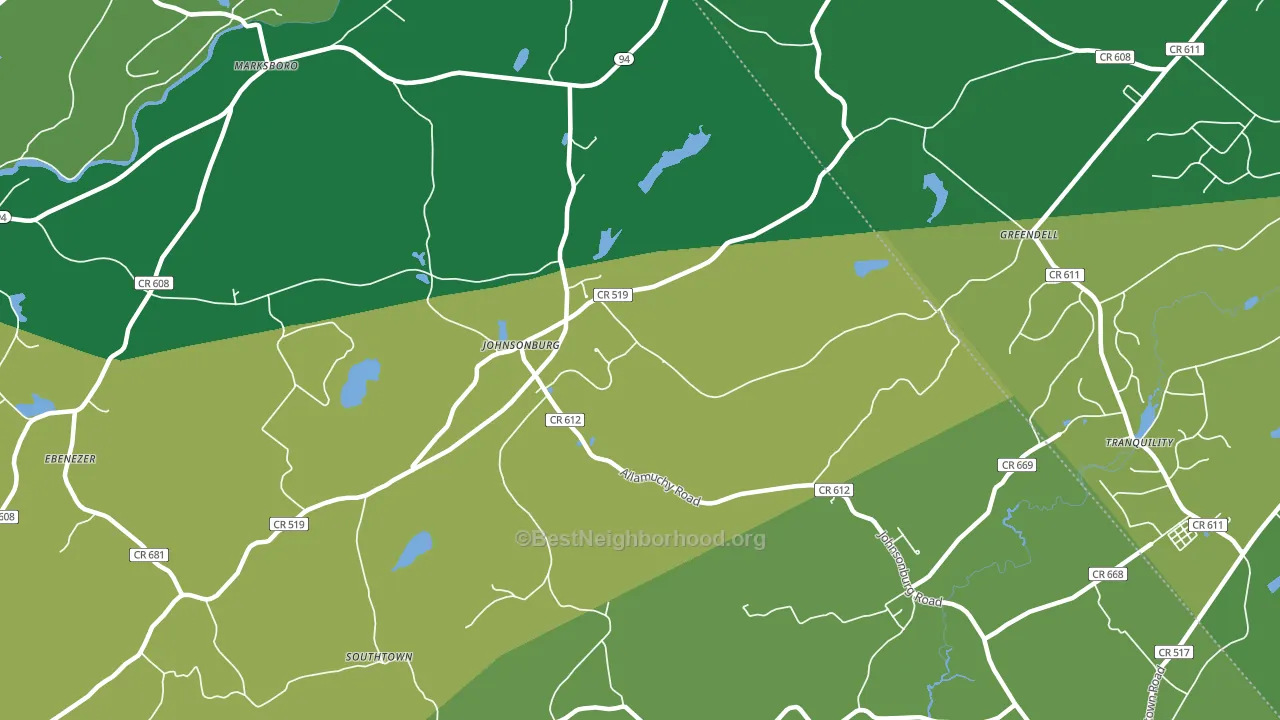 Johnsonburg, NJ block-group voter-turnout map