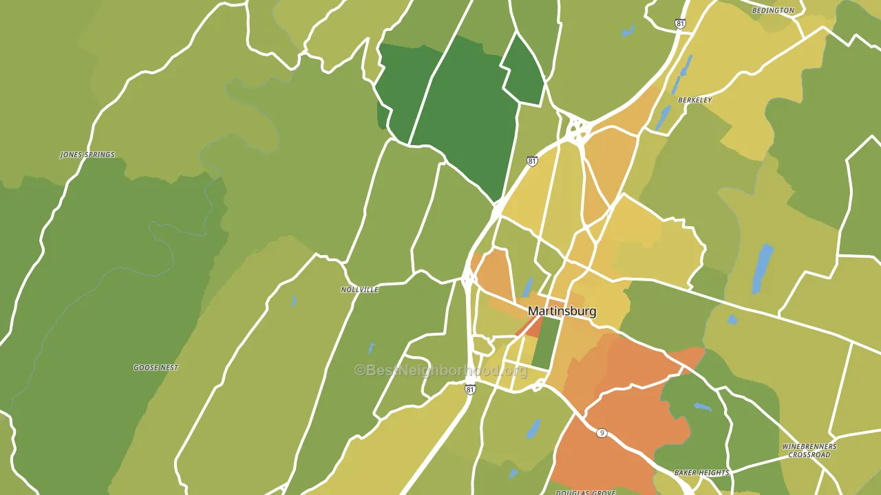 Johnsontown, WV block-group voter-turnout map
