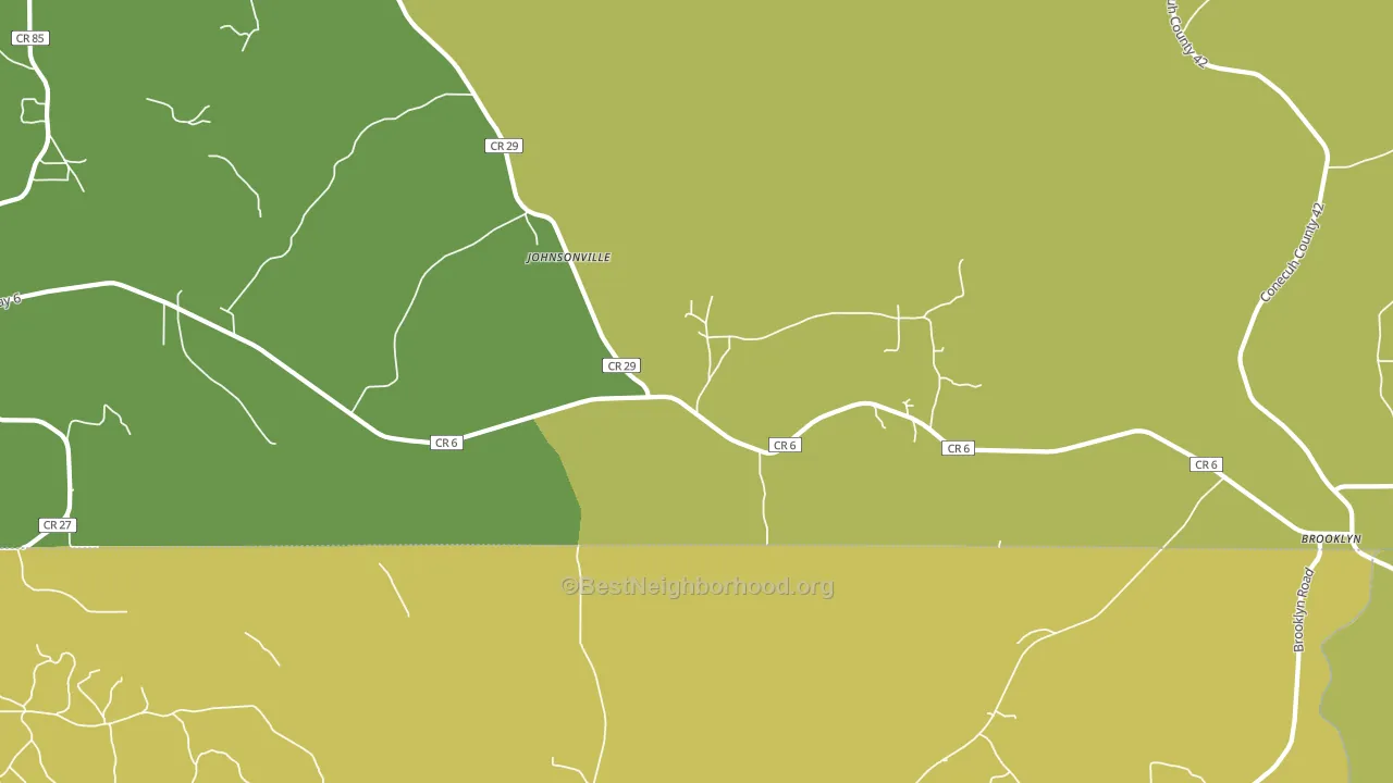Johnsonville, AL block-group voter-turnout map
