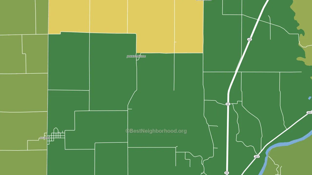 Johnsonville, IN block-group voter-turnout map