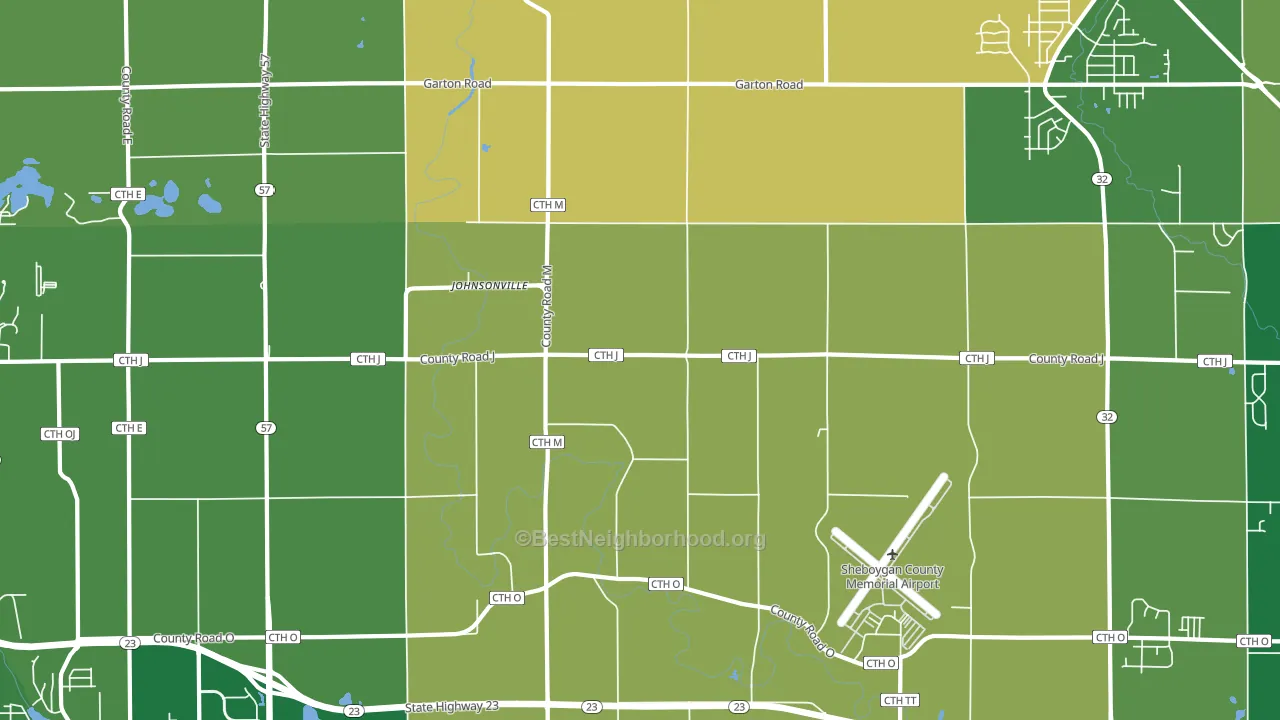 Johnsonville, WI block-group voter-turnout map