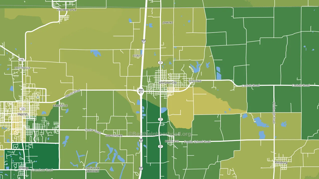 Johnston City, IL block-group voter-turnout map
