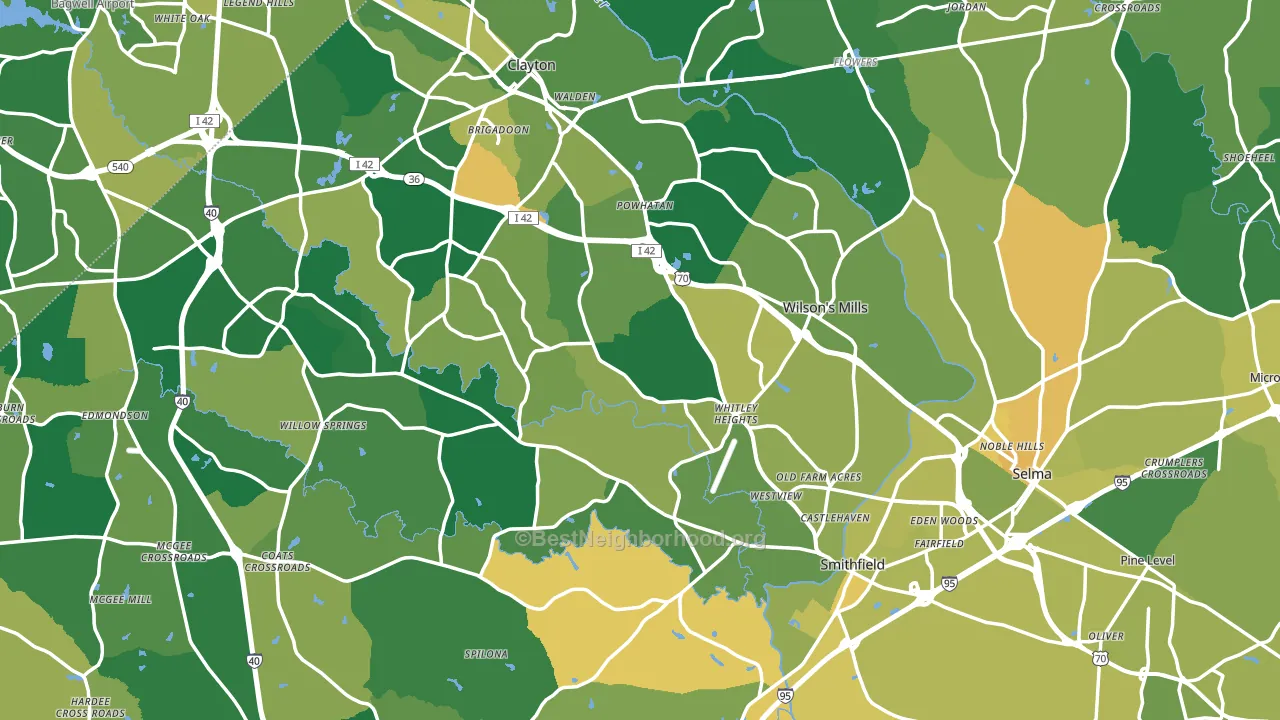 Johnston County, NC block-group voter-turnout map
