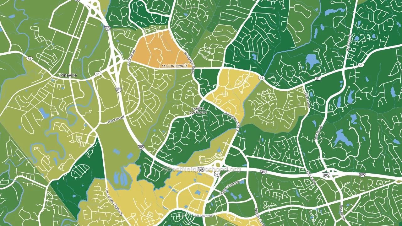 Johnston-McAlpine, Charlotte, NC block-group voter-turnout map