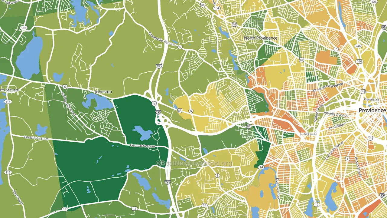 Johnston, RI block-group voter-turnout map