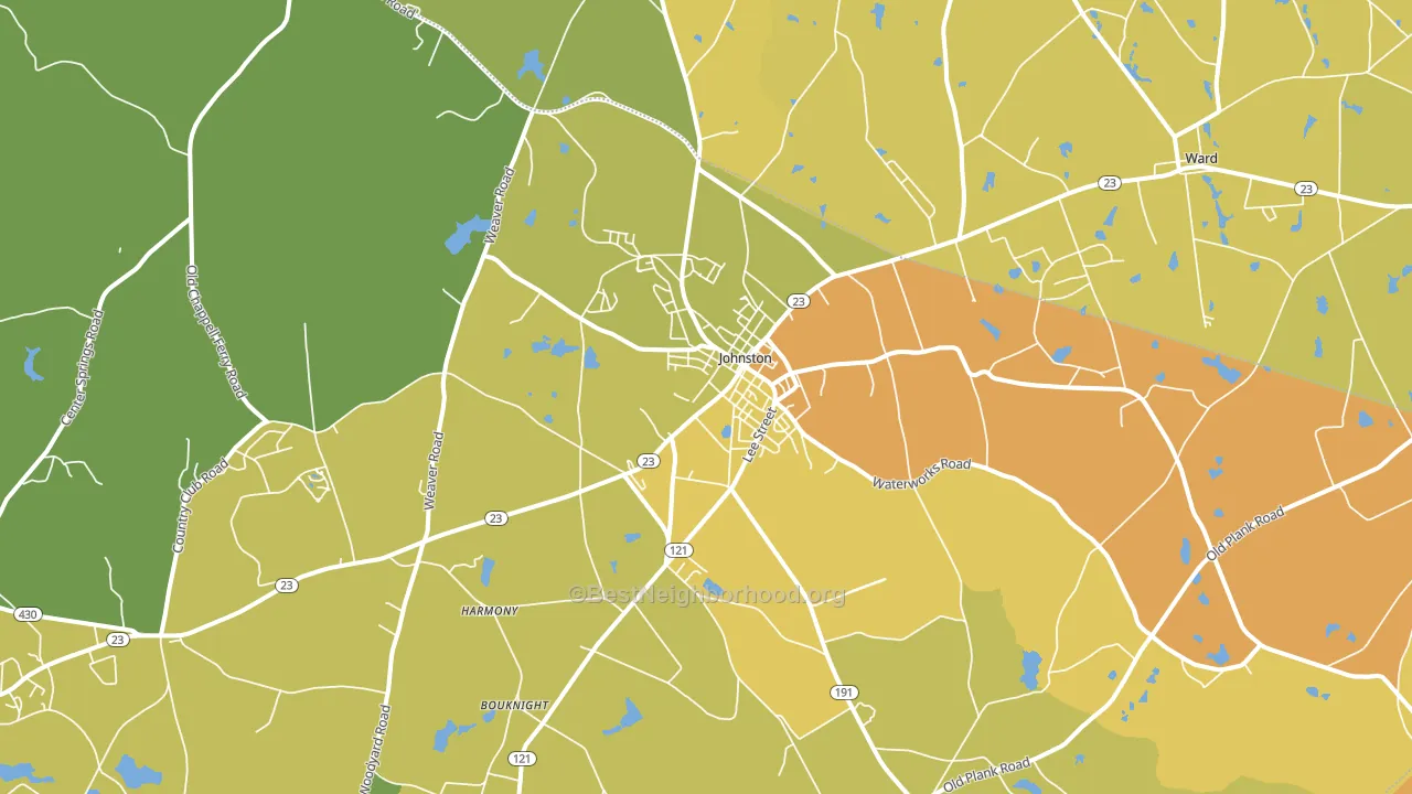 Johnston, SC block-group voter-turnout map