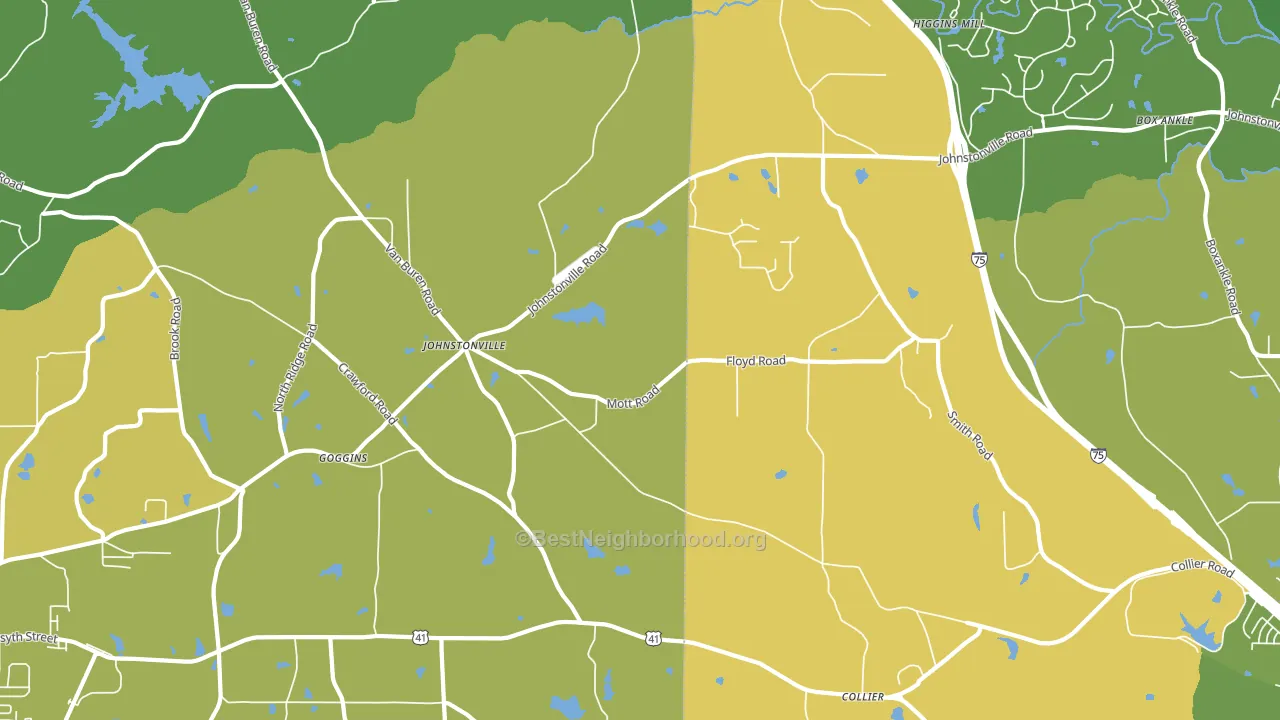 Johnstonville, GA block-group voter-turnout map