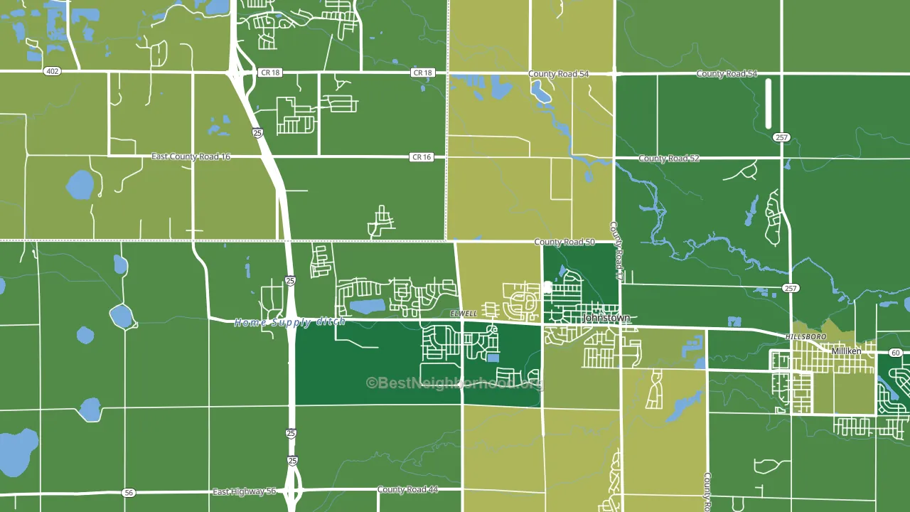 Johnstown, CO block-group voter-turnout map