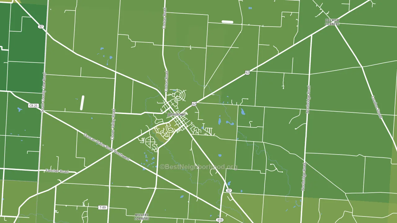 Johnstown, OH block-group voter-turnout map