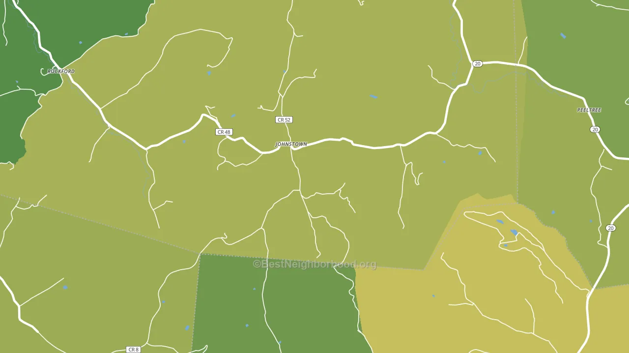 Johnstown, WV block-group voter-turnout map