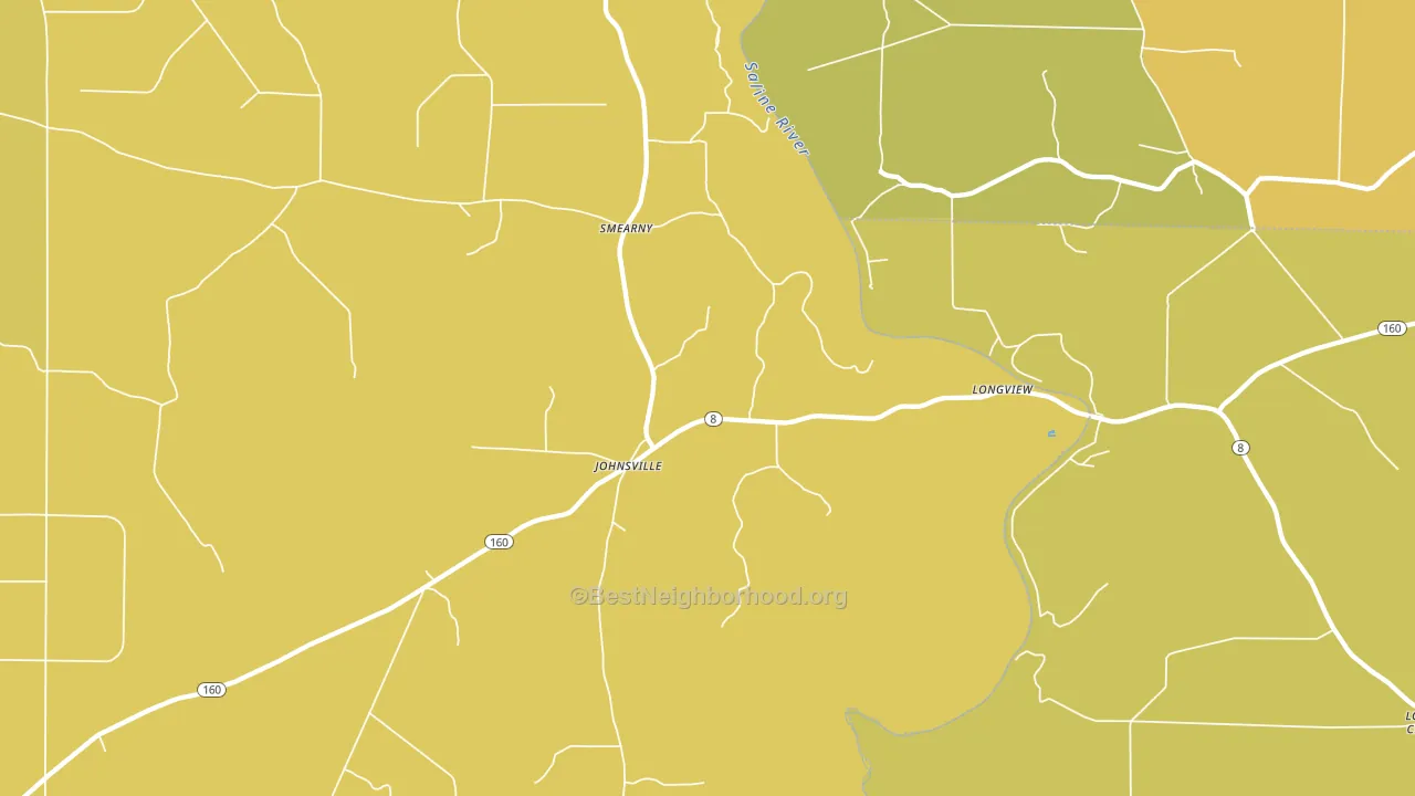 Johnsville, AR block-group voter-turnout map