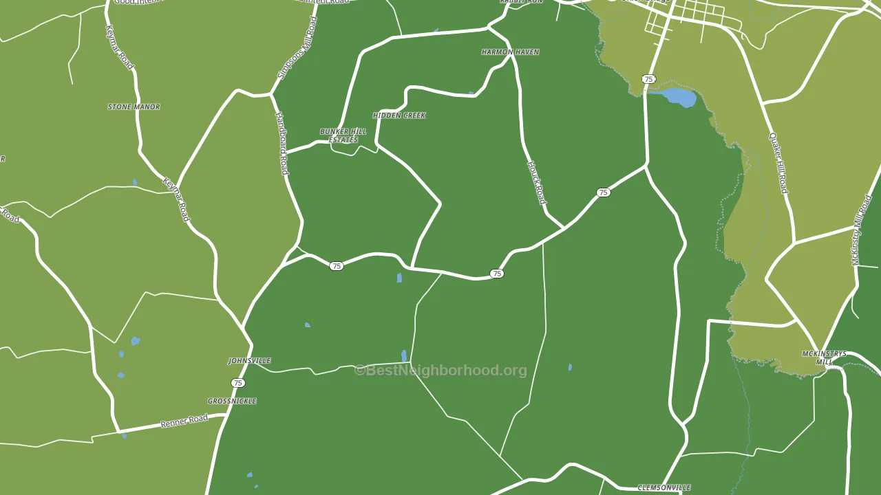 Johnsville, MD block-group voter-turnout map