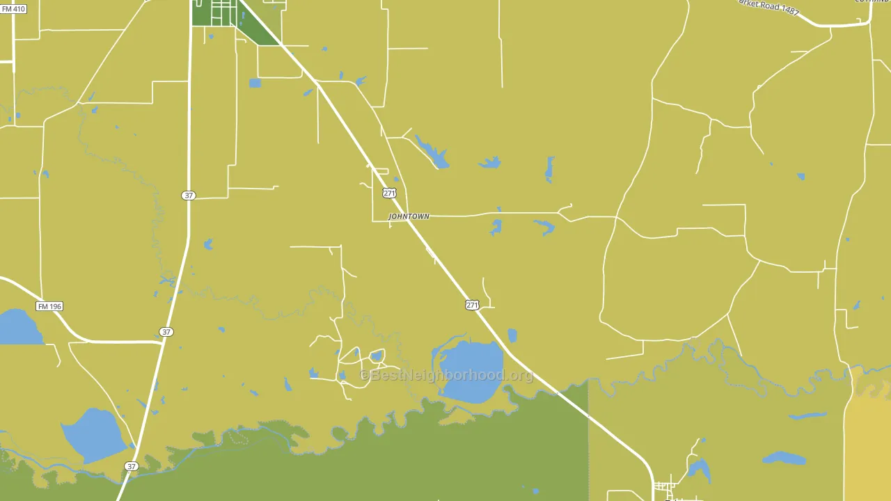 Johntown, TX block-group voter-turnout map