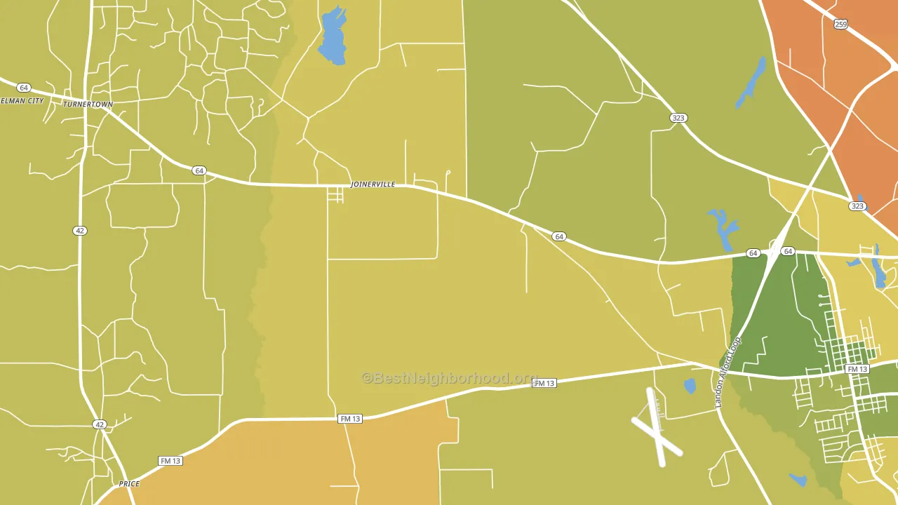 Joinerville, TX block-group voter-turnout map