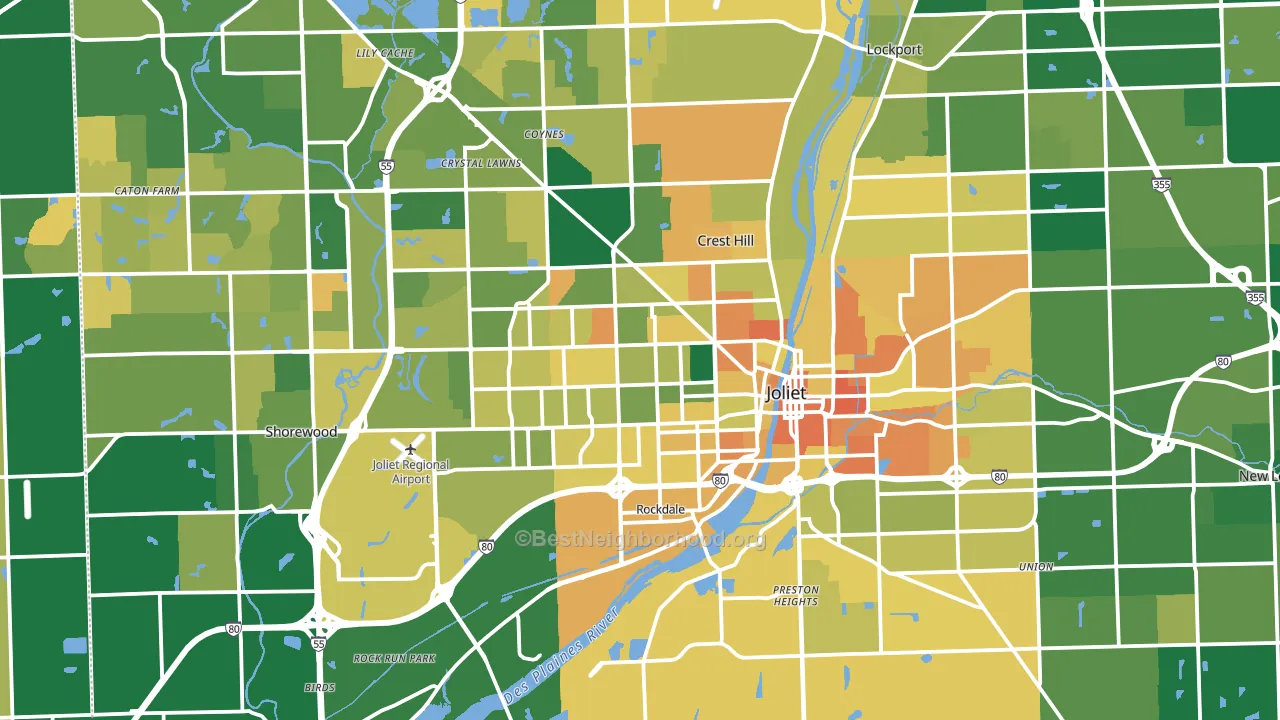 Joliet, IL block-group voter-turnout map