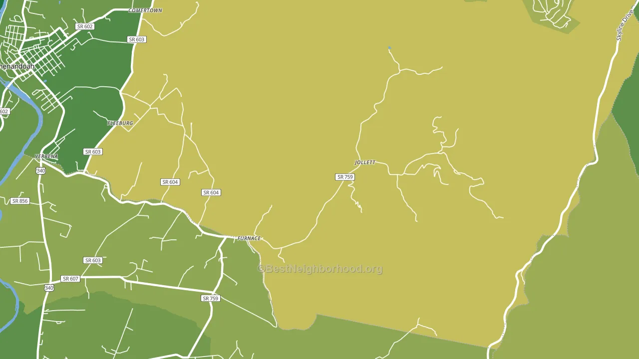 Jollett, VA block-group voter-turnout map