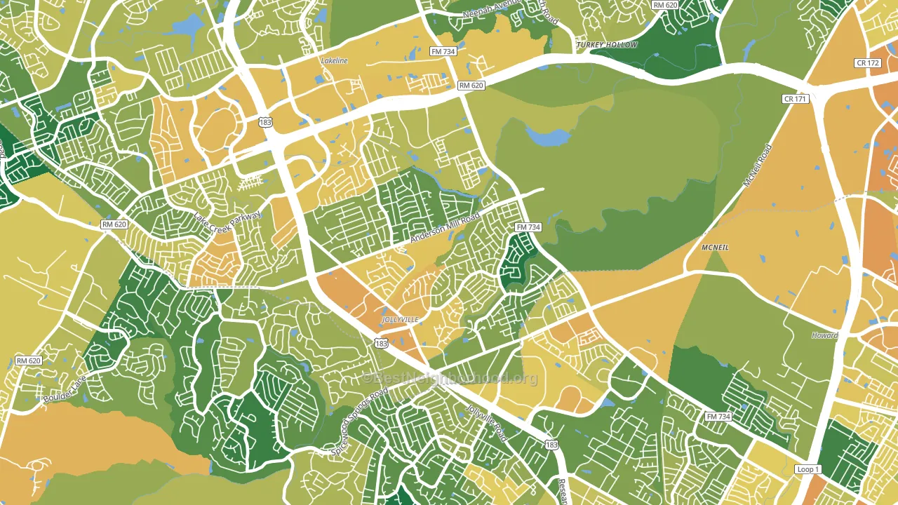 Jollyville, TX block-group voter-turnout map