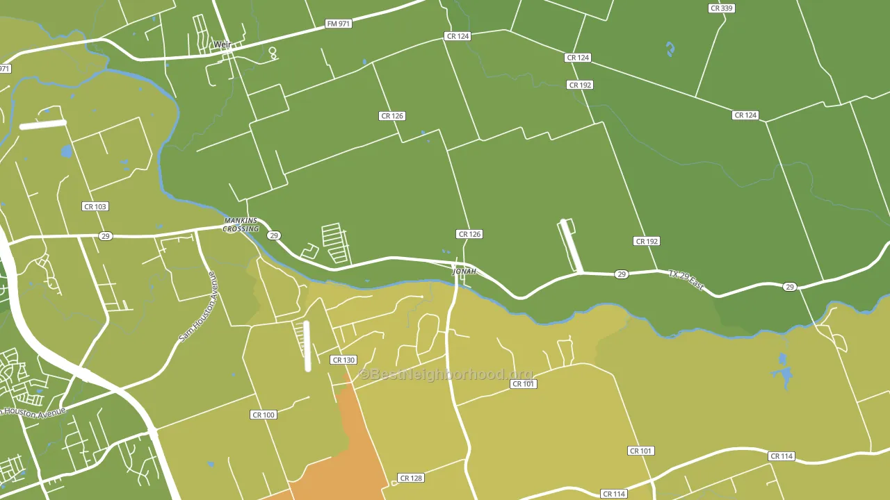 Jonah, TX block-group voter-turnout map
